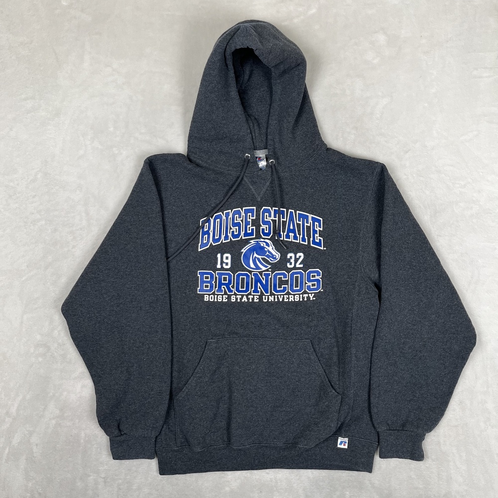 Boise State Broncos Hoodie Sweatshirt Mens Small Gray NCAA Football Russell
